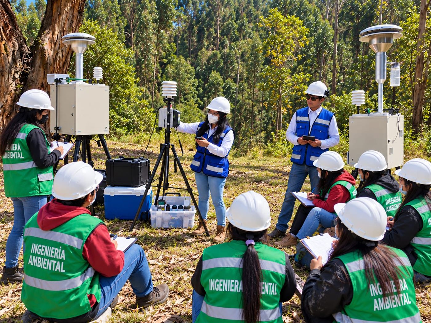Capacitación práctica en campo con equipos de monitoreo