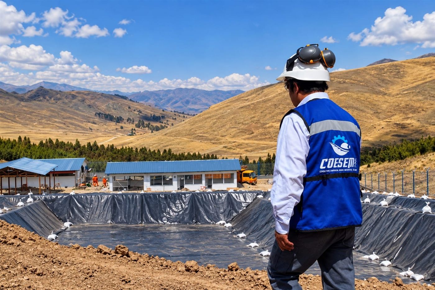 Inspección técnica de una poza con geomembrana